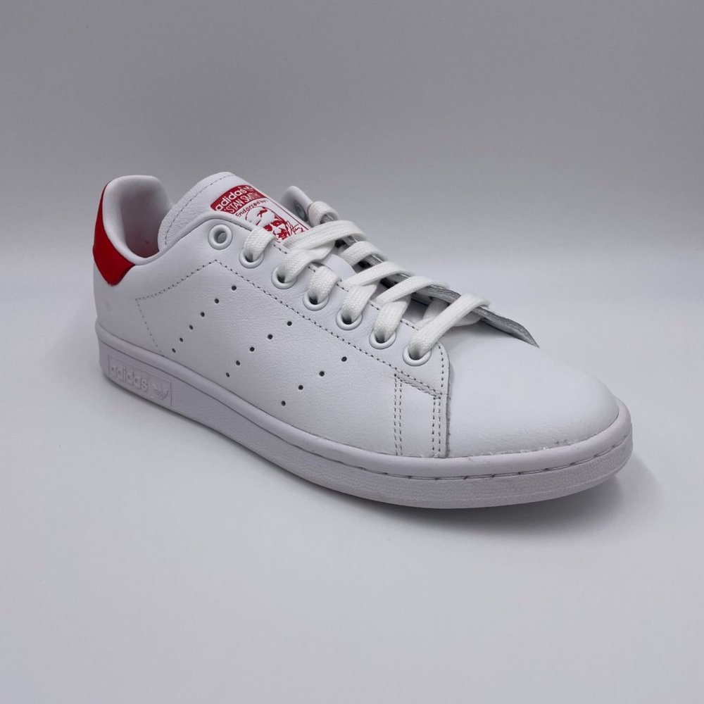 adidas Stan Smith White/ Red Womens Shoes - Picture 7 of 8